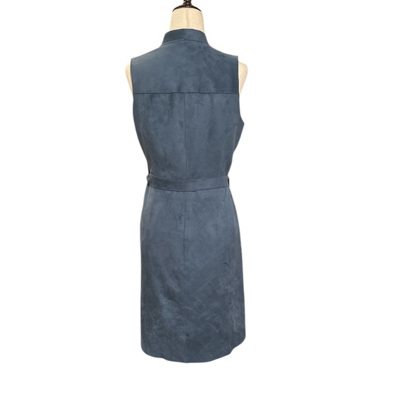 Etcetera Blue V-neck Front Button Dress - Picture 2 of 4